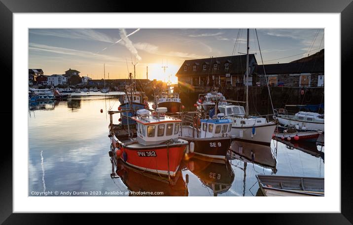 Mevagissey Sunrise  Framed Mounted Print by Andy Durnin