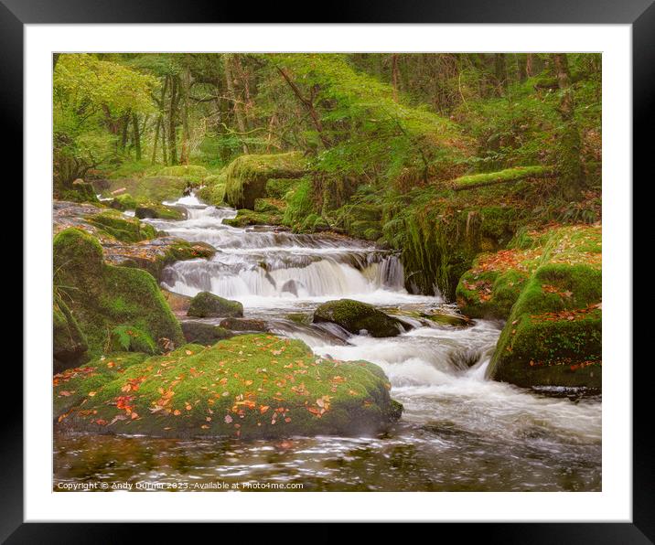 Golitha Falls Autumn  Framed Mounted Print by Andy Durnin