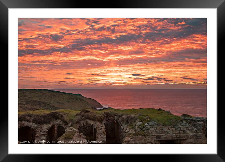 Botallack Sunset Framed Mounted Print by Andy Durnin