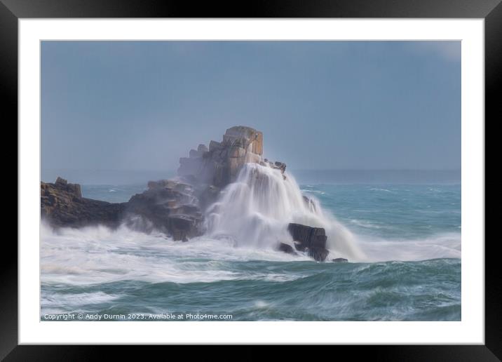 Tempestuous Resilience: Nature's Wrath Unleashed Framed Mounted Print by Andy Durnin