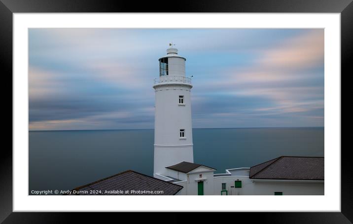 Trevouse Head Lighthouse LE Framed Mounted Print by Andy Durnin