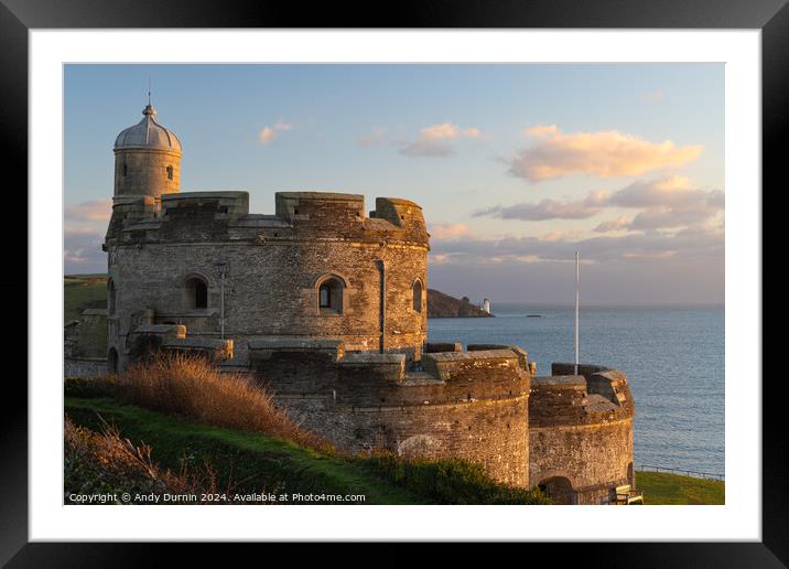 St Mawes Castle and St Anthony Head lighthouse Framed Mounted Print by Andy Durnin