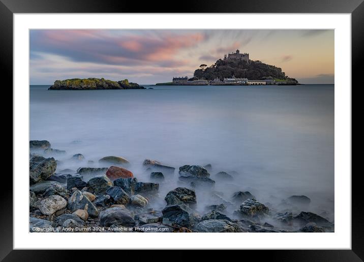 St Michaels Mount Long Exposure Framed Mounted Print by Andy Durnin