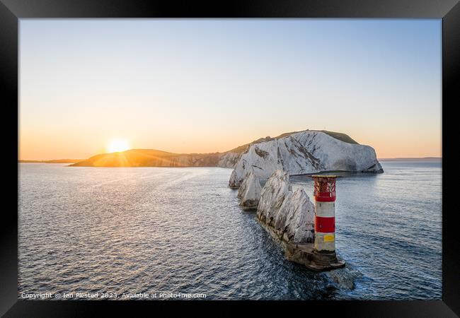 The Needles Lighthouse at dawn 1 Framed Print by Ian Plested