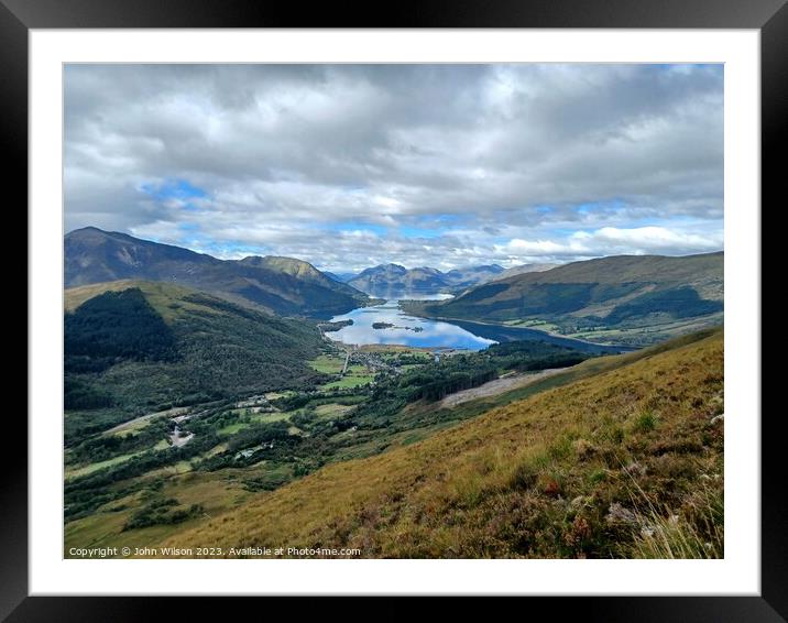Loch Leven from the  Pap of Glencoe  Framed Mounted Print by John Wilson