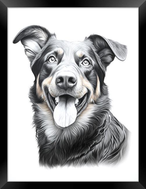 Beauceron Pencil Drawing Framed Print by K9 Art