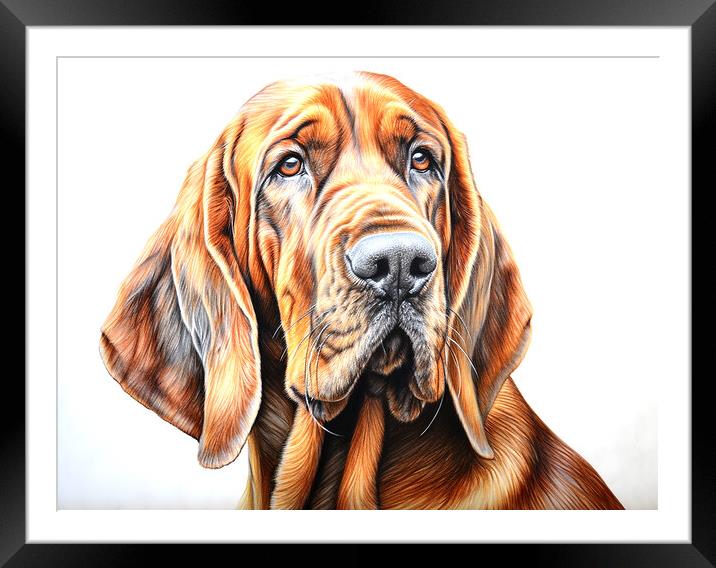 Bloodhound Framed Mounted Print by K9 Art