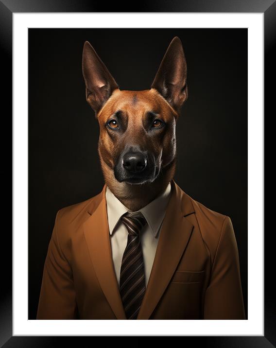 Belgian Malinois Framed Mounted Print by K9 Art