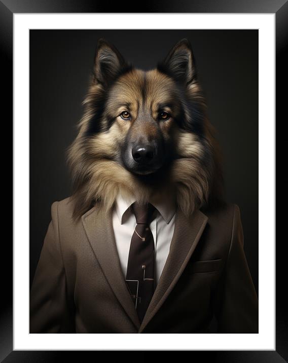 Belgian Tervuren Framed Mounted Print by K9 Art