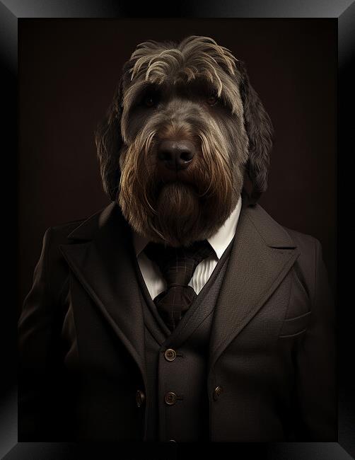 Black Russian Terrier Framed Print by K9 Art
