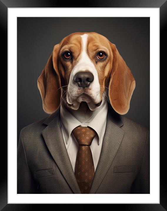 Beagle Framed Mounted Print by K9 Art