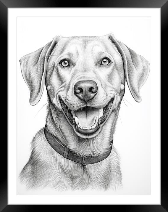 Broholmer Pencil Drawing Framed Mounted Print by K9 Art