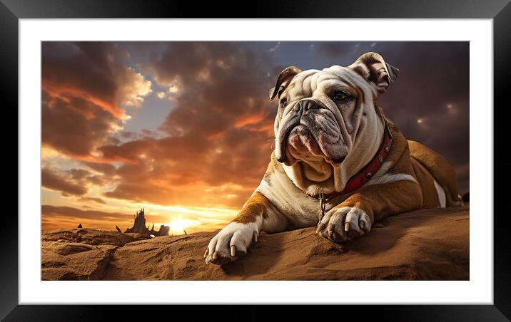 Bulldog Framed Mounted Print by K9 Art