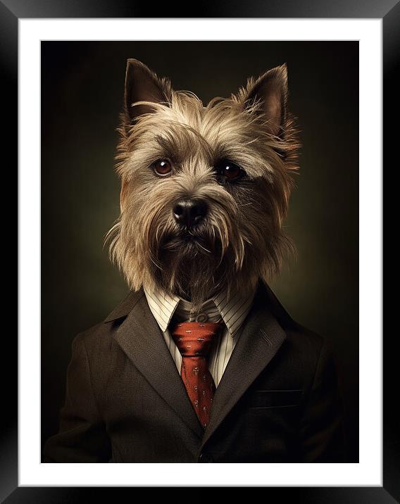 Cairn Terrier Framed Mounted Print by K9 Art