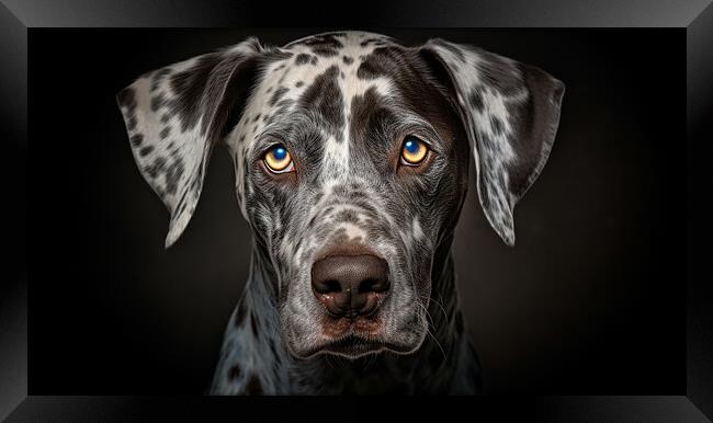 Catahoula Leopard Dog Framed Print by K9 Art