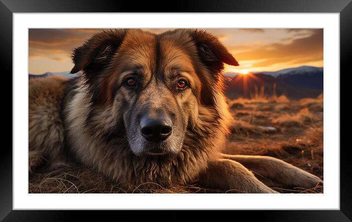 Caucasian Shepherd Dog Framed Mounted Print by K9 Art