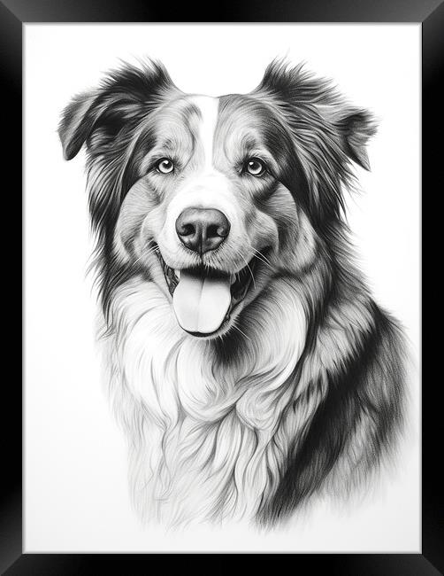 Central Asian Shepherd Dog Pencil Drawing Framed Print by K9 Art