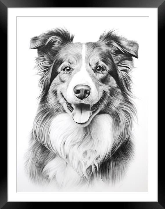 Central Asian Shepherd Dog Pencil Drawing Framed Mounted Print by K9 Art
