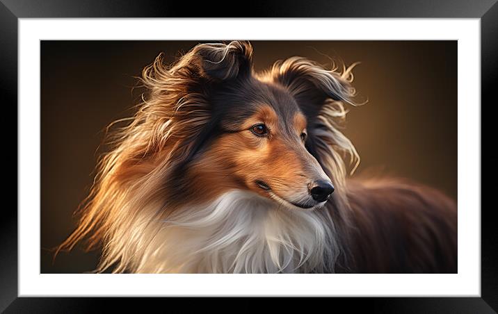 Collie Framed Mounted Print by K9 Art
