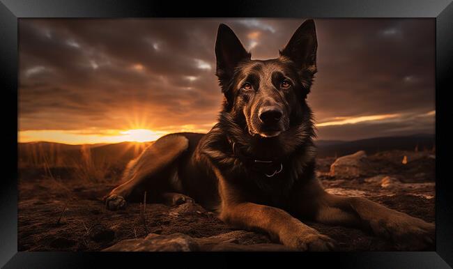 German Shepherd Dog Framed Print by K9 Art