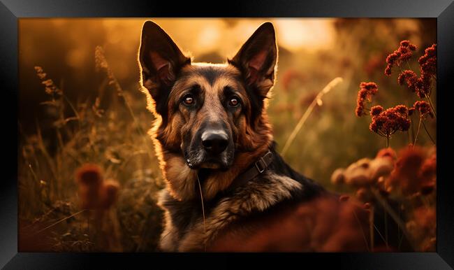 German Shepherd Dog Framed Print by K9 Art