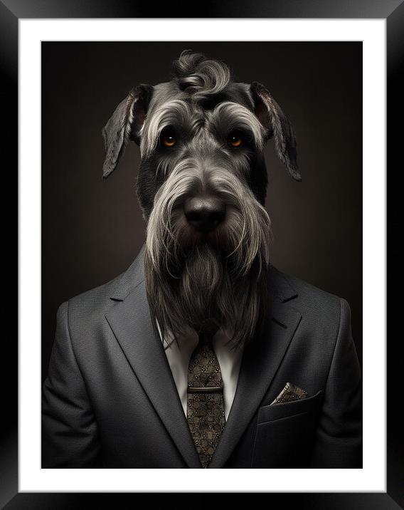 Giant Schnauzer Framed Mounted Print by K9 Art