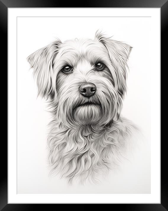 Glen Of Imaal Terrier Pencil Drawing Framed Mounted Print by K9 Art