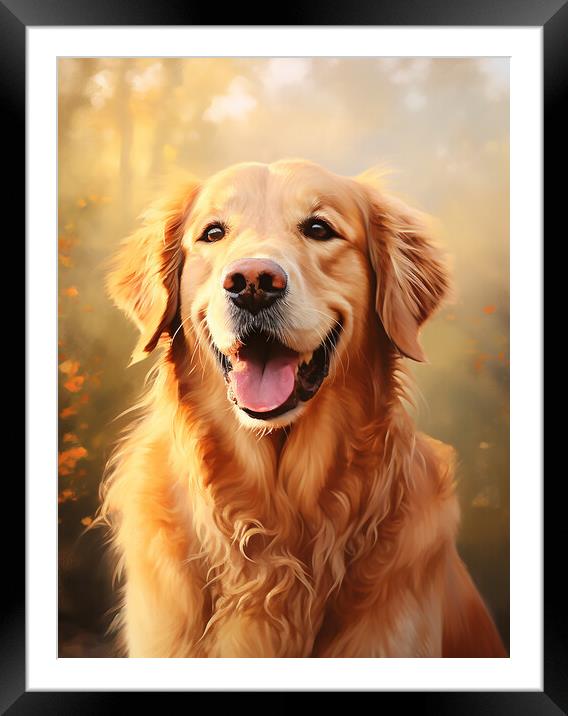 Golden Retriever Framed Mounted Print by K9 Art