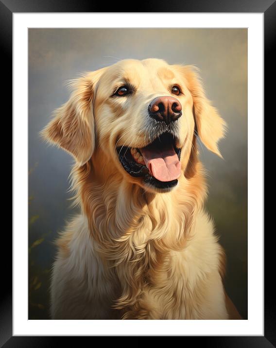 Golden Retriever Framed Mounted Print by K9 Art