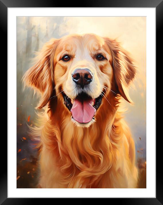 Golden Retriever Framed Mounted Print by K9 Art