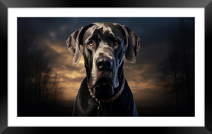 Great Dane Framed Mounted Print by K9 Art