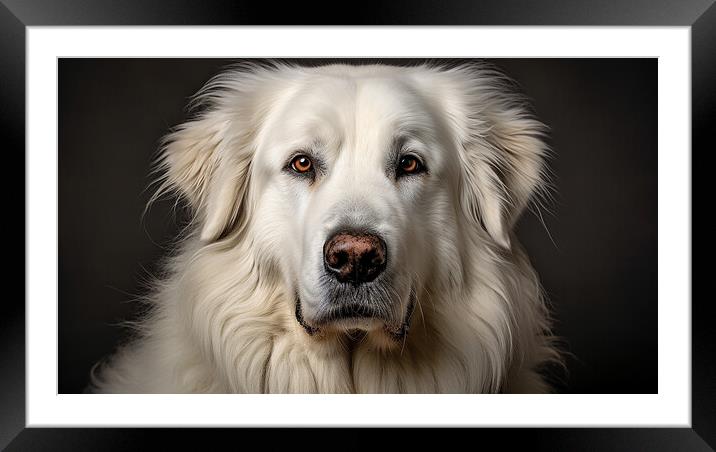 Great Pyrenees Framed Mounted Print by K9 Art
