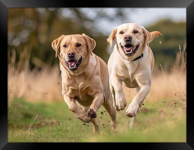 Golden Labradors Framed Print by K9 Art