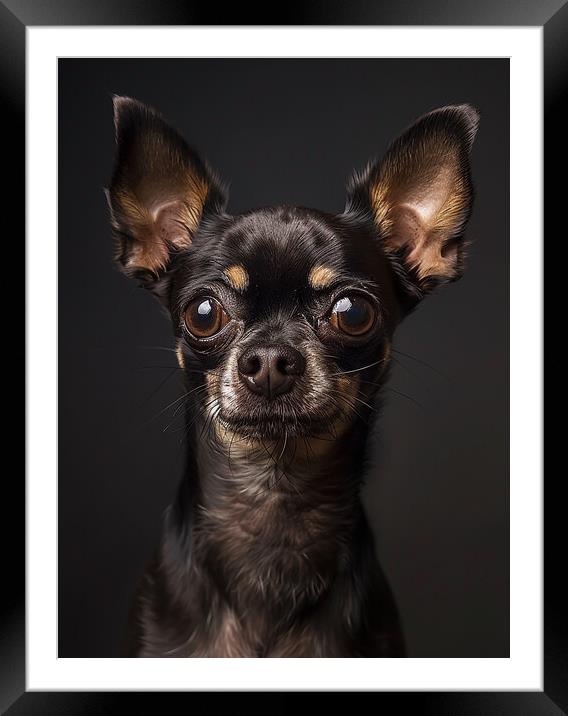 Chihuahua Portrait Framed Mounted Print by K9 Art