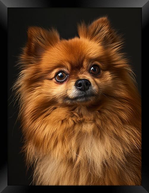 Pomeranian Portrait Framed Print by K9 Art