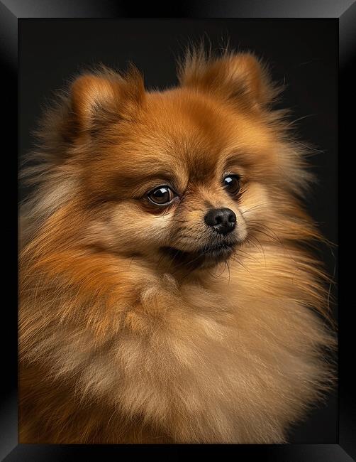 Pomeranian Portrait Framed Print by K9 Art