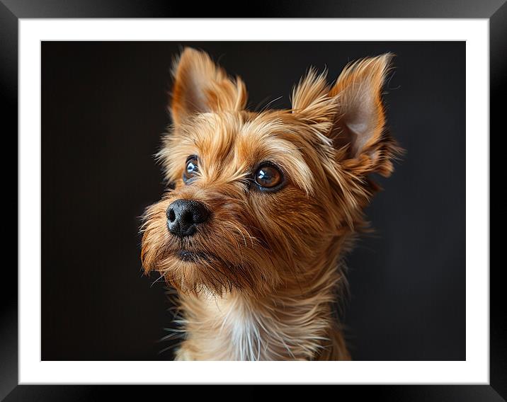 Yorkshire Terrier Portrait Framed Mounted Print by K9 Art
