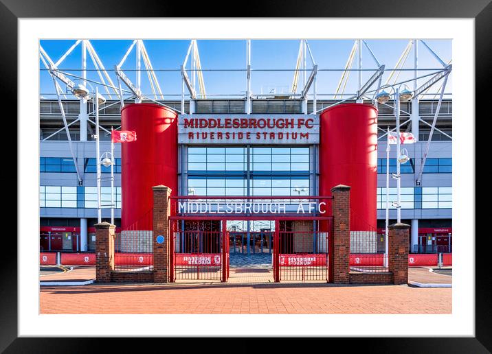 Riverside Stadium Gates: Middlesbrough FC Framed Mounted Print by STADIA 
