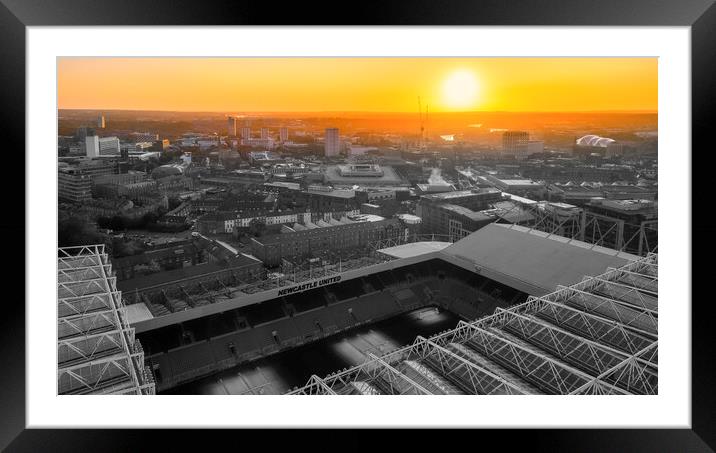 Newcastle United Black and Light Framed Mounted Print by STADIA 