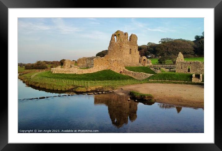 Ogmore Castle  Framed Mounted Print by Jon Angle