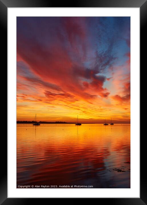Dramatic clouds at Sunrise, Swale estuary Framed Mounted Print by Alan Payton