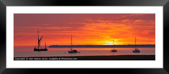 Fiery sunrise over Whitstable Framed Mounted Print by Alan Payton