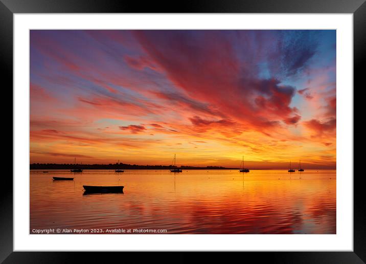 Vivid sunrise on Swale Estuary 1 Framed Mounted Print by Alan Payton
