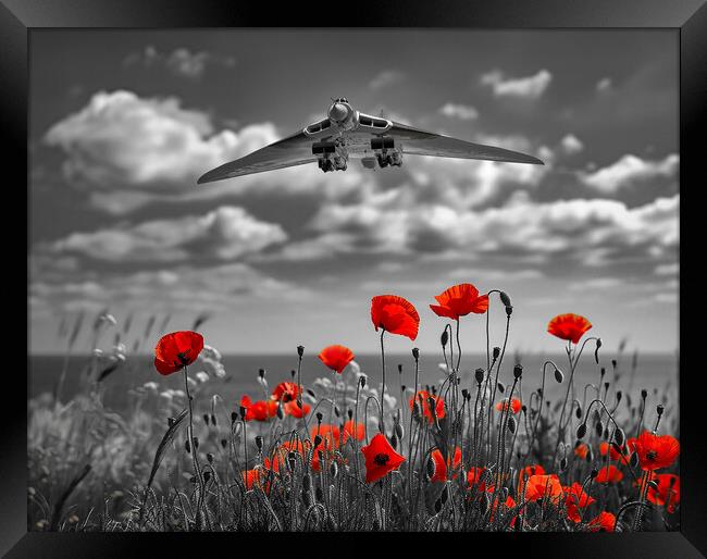 The Vulcan Poppy Field Framed Print by Airborne Images