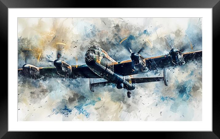 Avro Lancaster Bomber Art Framed Mounted Print by Airborne Images