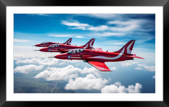 RAF Red Arrows Framed Mounted Print by Airborne Images