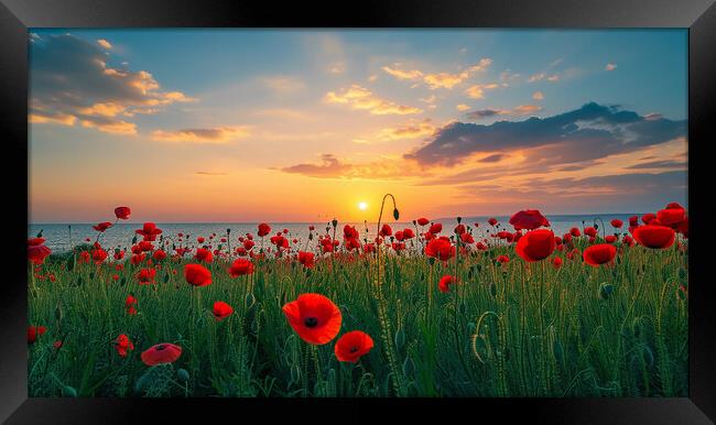 Poppy Field Framed Print by Airborne Images