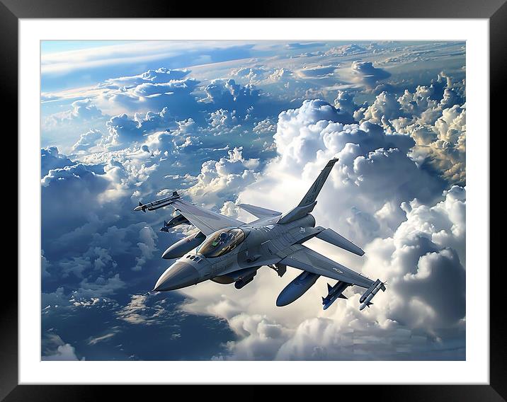 F-16 Fighting Falcon Framed Mounted Print by Airborne Images