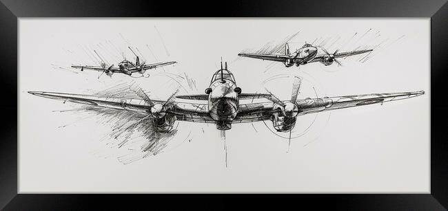 Albert Capstaff Pencil Sketch Framed Print by Airborne Images