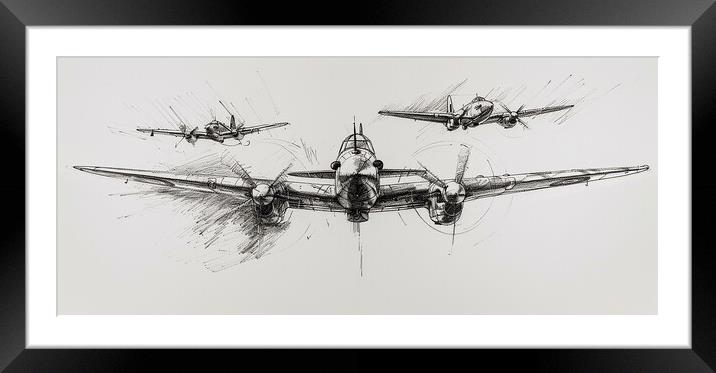 Albert Capstaff Pencil Sketch Framed Mounted Print by Airborne Images